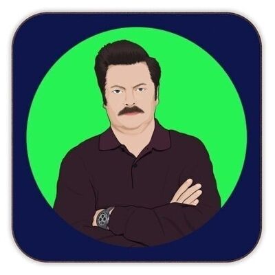 Sottobicchieri "Ron Swanson" di Pink e Pip