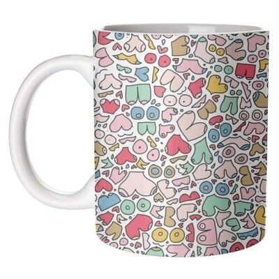 Tazas 'Boob positivo cuerpo brillante colorido