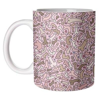 Mugs 'Pink penis pattern' by andrea zuza