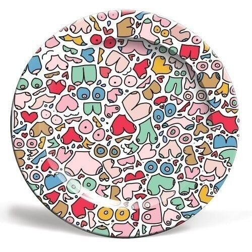 Teller 'Bunte helle Masse positiv bo