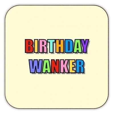 Posavasos 'Cumpleaños Wanker (tipográfico)'