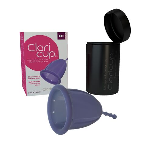 Cup menstruelle T2 Claricup Antimicrobienne+Box de désinfection
