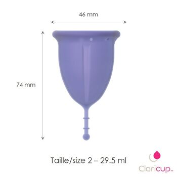 Cup menstruelle T2 Claricup Antimicrobienne+Box de désinfection 4