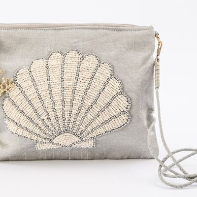 Wanderlust Mini Shell Sac à bandoulière Acsb0519 Blanc / argent