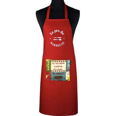 Apron, "The barbecue pro" red