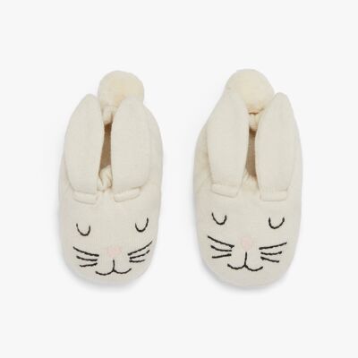 Rabbit Baby Booties - Ivory