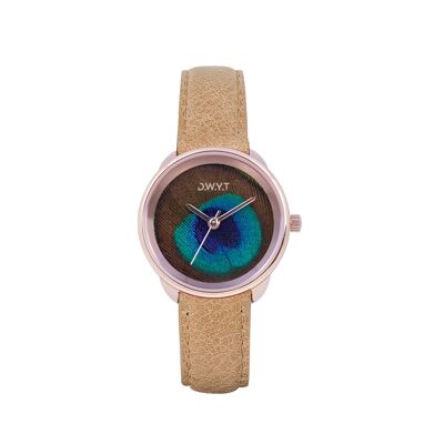 Montre femme PLUME ROSEGOLD Beige (cuir)