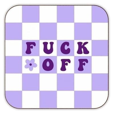 Coasters 'Fuck off checkerboard'