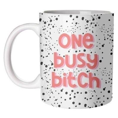 Mugs 'One busy bitch polka dot'