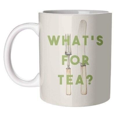 Mugs 'What's For Tea?' by The 13 Prints