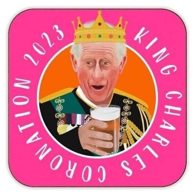Coasters 'King Charles Coronation Pink a