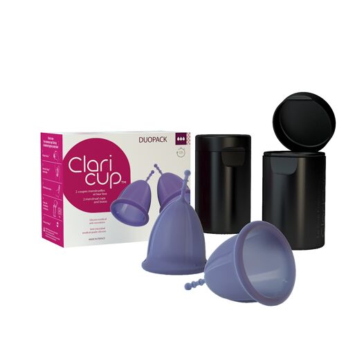 Duopack Claricup antimicrobienne T3 + Box de désinfection