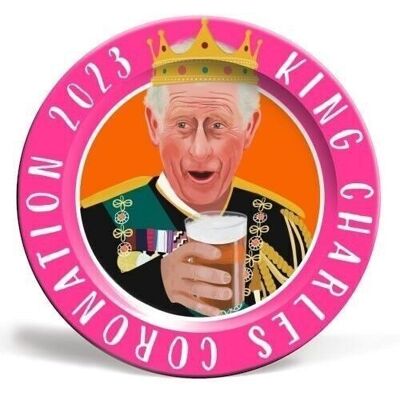 Plates 'King Charles Coronation Pink and