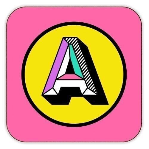 Coasters 'A - Bright Colour Block Alphab