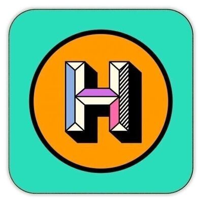 Coasters 'H - Bold Typography Colour Blo