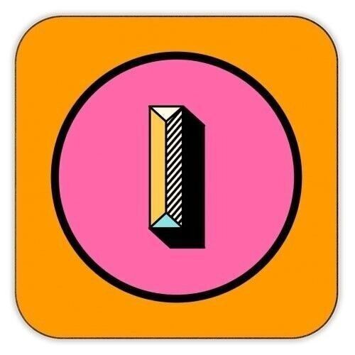 Posavasos 'I - Block Alph rosa y naranja