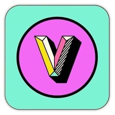 Coasters 'V - Bright and Bold Initial De