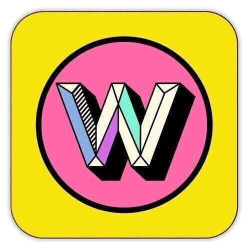 Coasters 'W - Personalised Colourful Bol