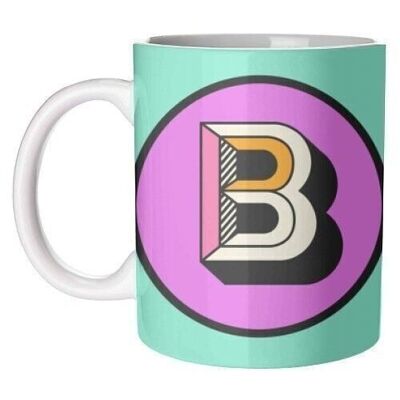 Mugs 'B - Letter Initial Bright Colour B