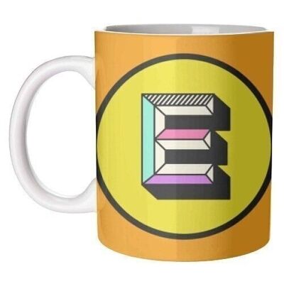 Mugs 'E - Initial Bright Colour Block Al
