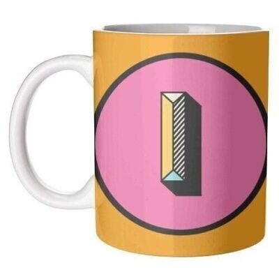 Mugs 'I - Pink and Orange Block Alphabet