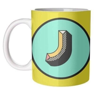 Mugs 'J - Typography Personalised Block