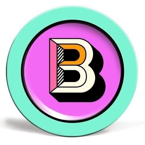 Plates 'B - Letter Initial Bright Colour
