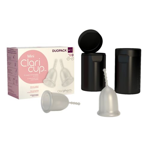 Duopack coupes menstruelles T0 Claricup + box de désinfection