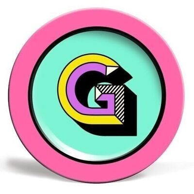 Plates 'G - Pink and Blue Bold Personali