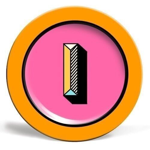 Platten 'I - Pink und Orange Block Alphab