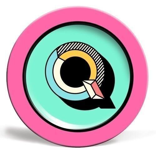 Plates 'Q - Maximalist Bold Initial Desi