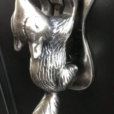 Heurtoir de porte écureuil argent antique