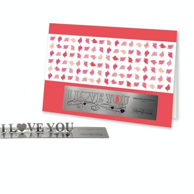 Skulpo stainless steel greeting card Valentine's Day