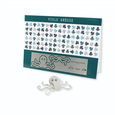 Skulpo stainless steel greeting card octopus