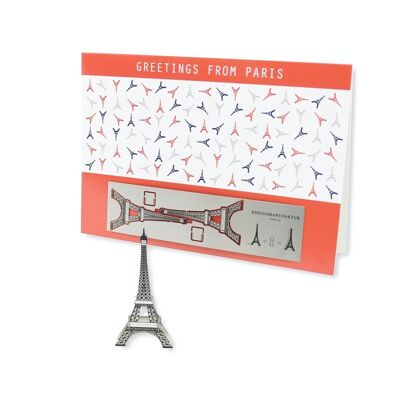 Tarjeta de felicitación de acero inoxidable Skulpo París