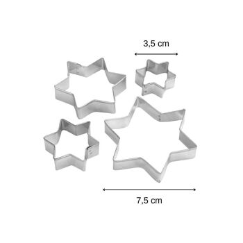 Lot de 4 emporte-pièces de Noël en forme d'étoiles Zenker Emporte-pièces 2