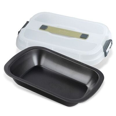 Zenker Bake Click and Go Rectangular Cake Pan with Carrying Lid