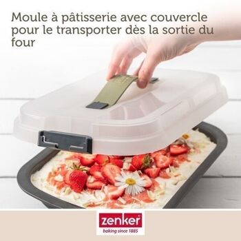 Moule à gâteaux rectangulaire avec couvercle de transport Zenker Bake Click and Go 4