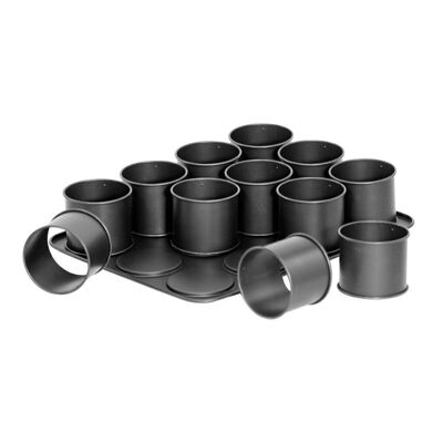Baking tray 12 removable mini round molds Zenker Black Metallic