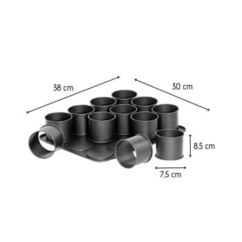 Plaque pâtisserie 12 mini moules ronds amovibles Zenker Black Metallic 3