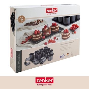 Plaque pâtisserie 12 mini moules ronds amovibles Zenker Black Metallic 5
