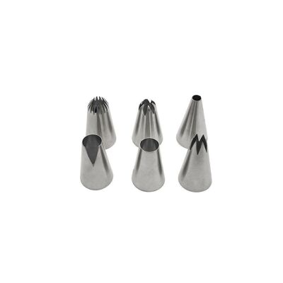 Set of 6 large model stainless steel pastry nozzles Zenker Smart Pastry