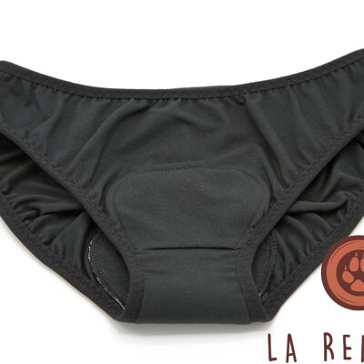 La Quotidienne - Bragas menstruales de flujo ligero liso negro