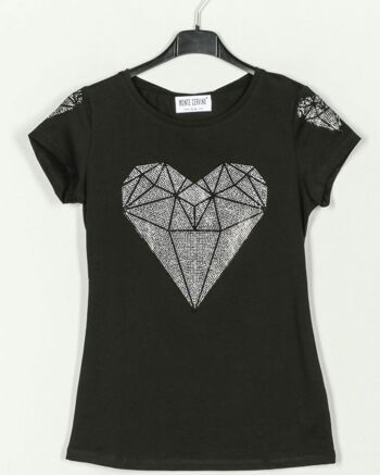 T-shirt coeur strass. 1