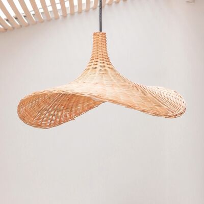 Rattan lamp natural lampshade SAYAN funnel-shaped ceiling lamp made of rattan natural fibers (2 sizes)