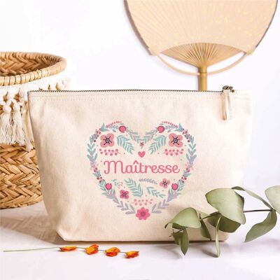 Pochette "Coeur en fleurs Maîtresse"