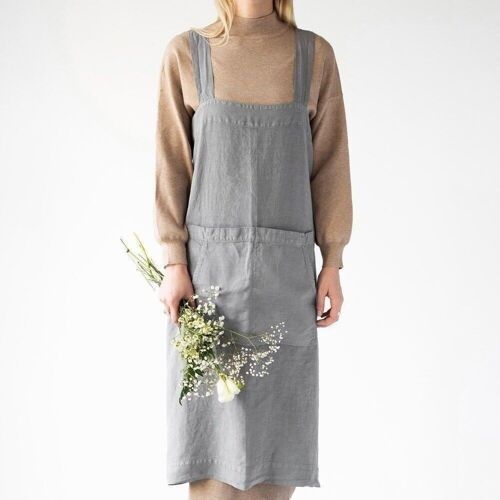 Ash Linen Pinafore Apron