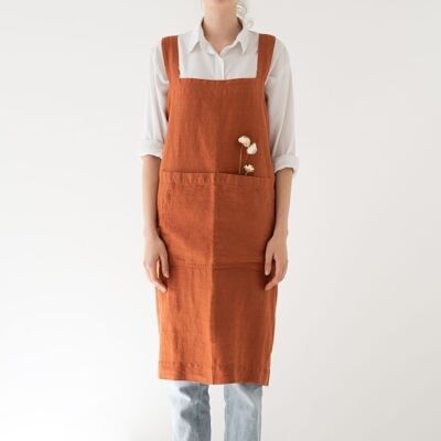 Baked Clay Linen Pinafore Apron