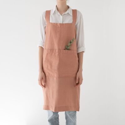 Cafe Creme Linen Pinafore Apron