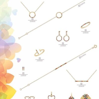 Hénoa* Multi-Color Collection composed of 13 gold-plated pieces